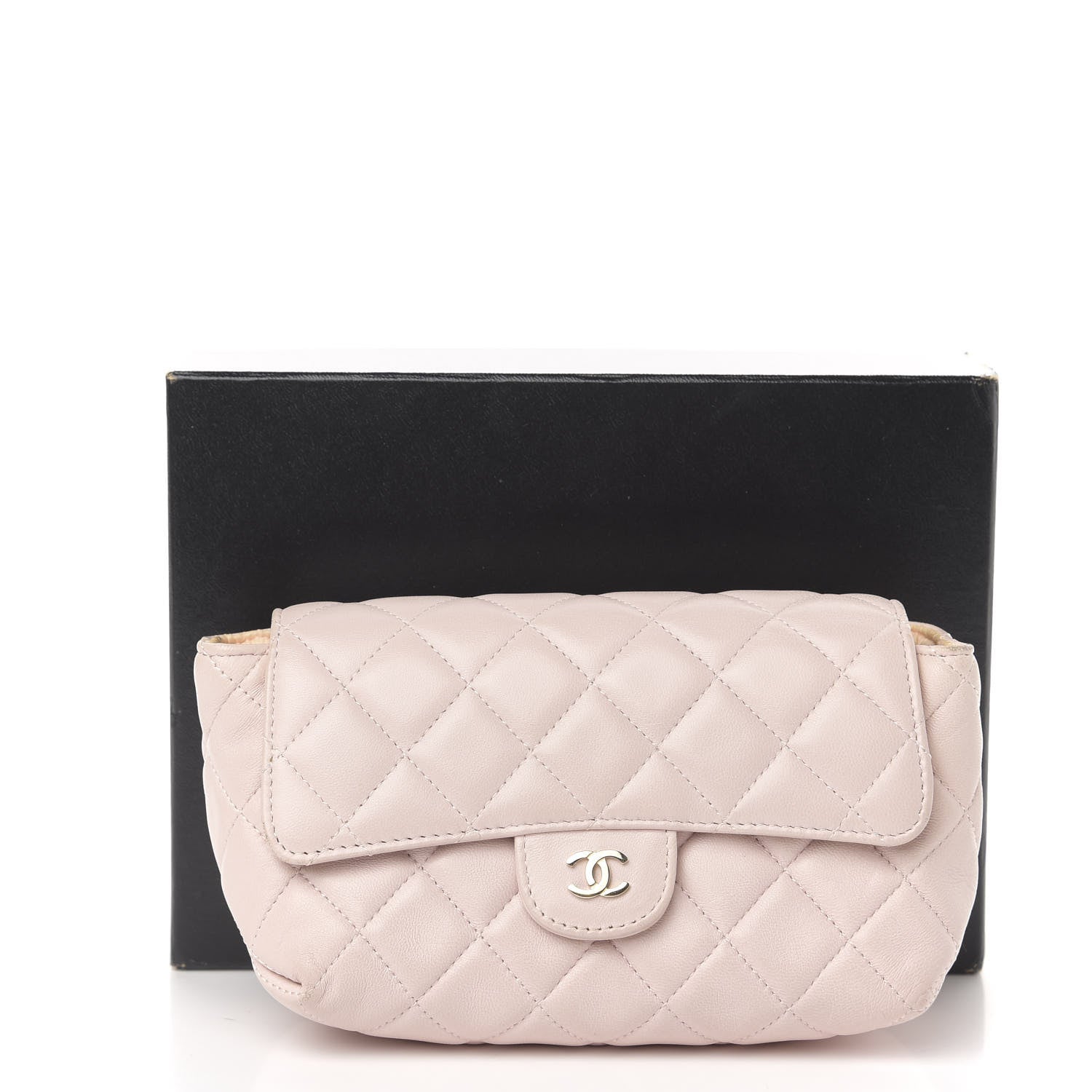 Chanel Lambskin Quilted Flap Cosmetic Case Light Pink 11 of 11