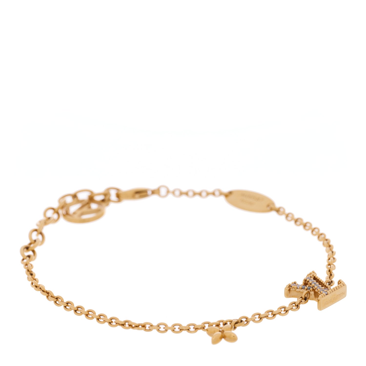 Louis Vuitton Metal Crystal LV Iconic Bracelet Gold 1 of 3