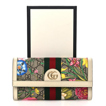 Gucci GG Supreme Monogram Flora Web Ophidia Continental Wallet White 8 of 8