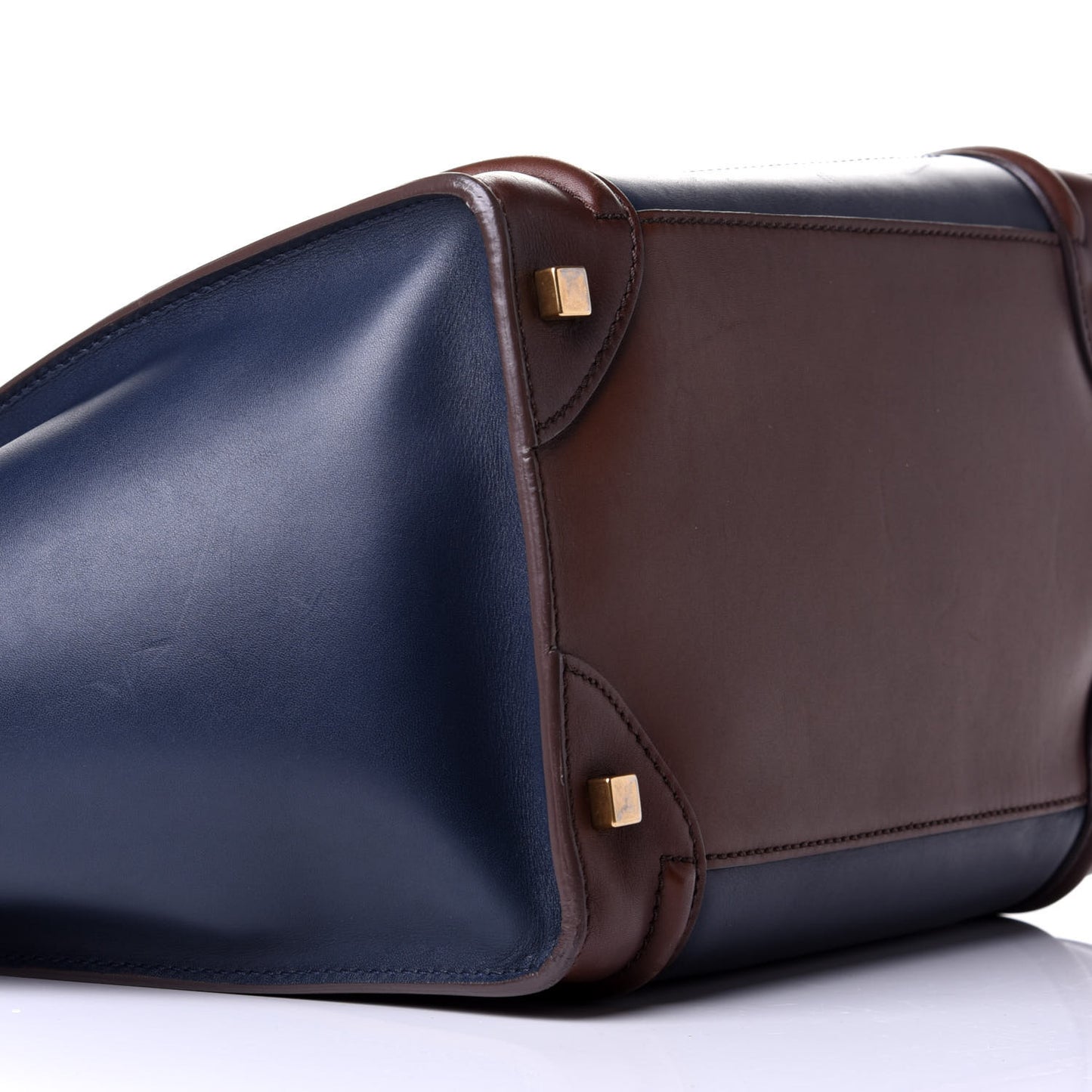 Smooth Calfskin Mini Tri-Color Luggage Navy