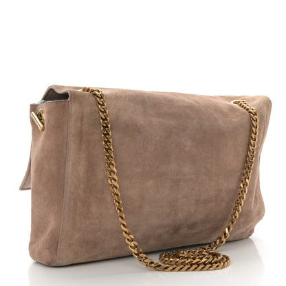 Saint Laurent Smooth Calfskin Suede Medium Reversible Monogram Kate Satchel Taupe 4 of 17