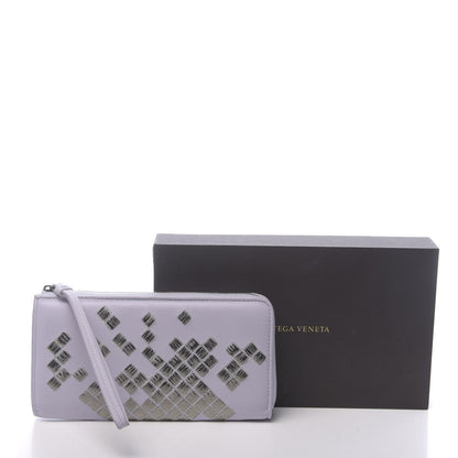 Bottega Veneta Nappa Intrecciato Ayers Half Zip Around Wallet Lilac 7 of 7