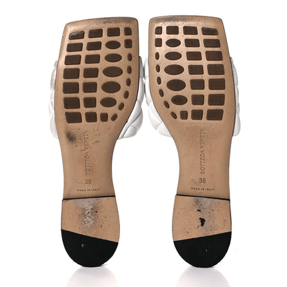 Bottega Veneta Nappa Matelasse Padded Flat Sandals 38 Optic White 5 of 11