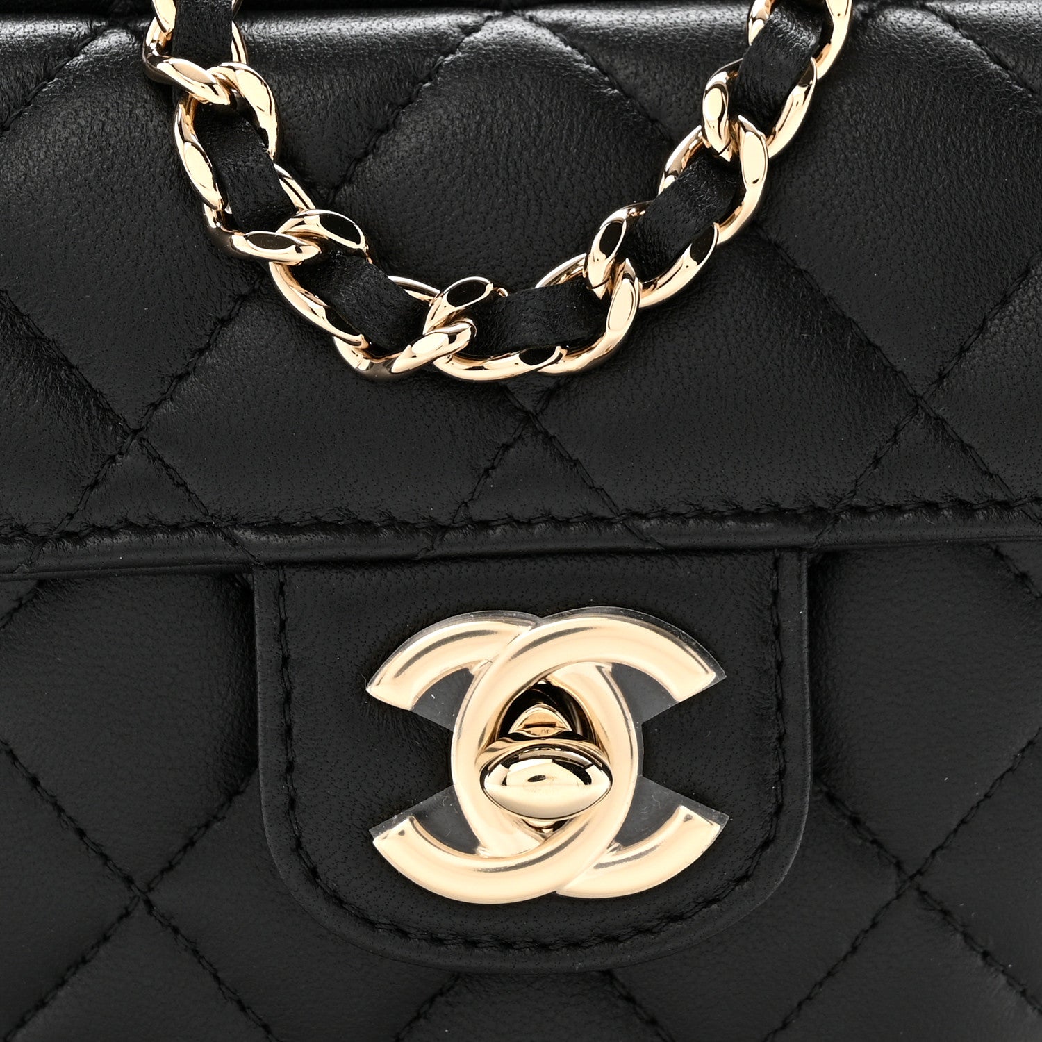 Chanel Lambskin Quilted CC In Love Heart Clutch With Chain Black 8 of 10