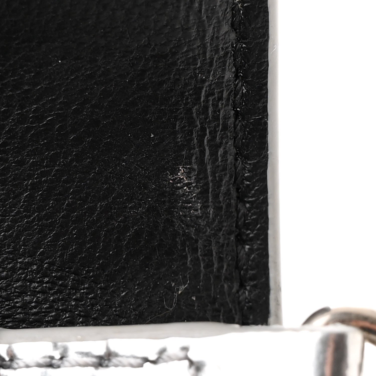 Balenciaga Metallic Calfskin Crocodile Embossed Hourglass Chain Bag Silver 16 of 17