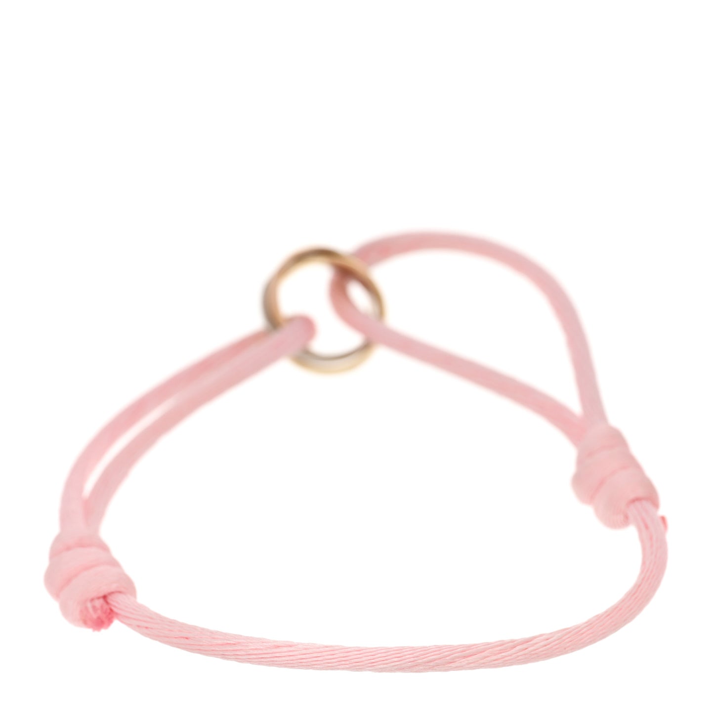 18K Pink Yellow White Gold Trinity Adjustable Cord Bracelet Pink
