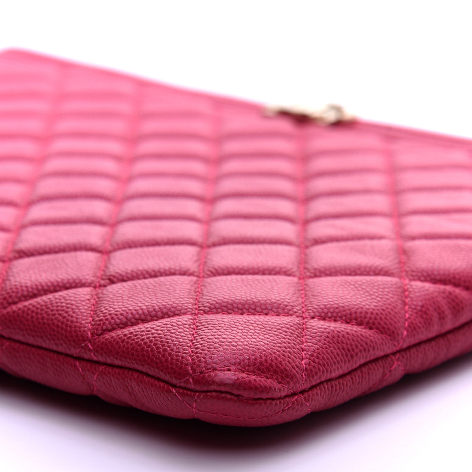 Chanel Caviar Quilted Medium Boy Cosmetic Case Dark Pink 7 of 10