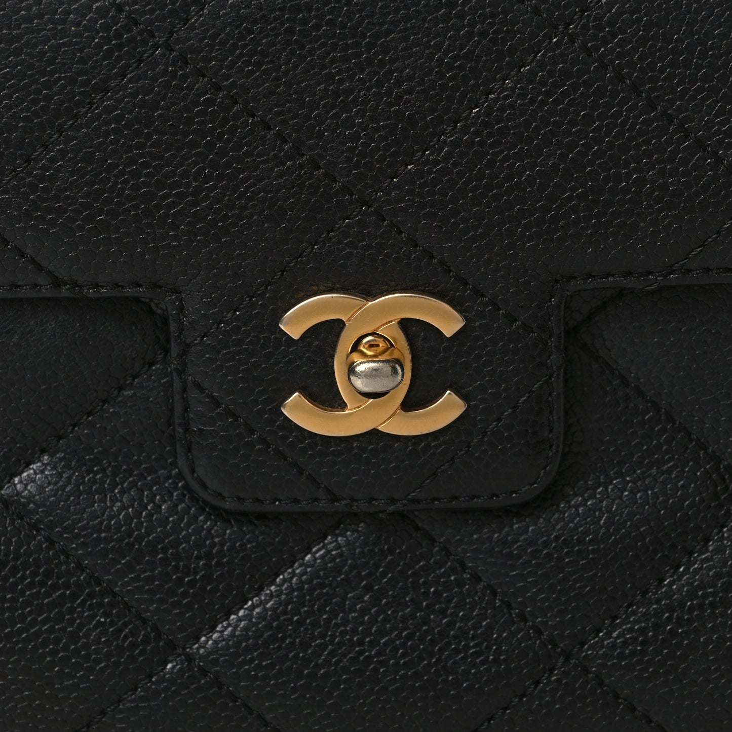 Caviar Quilted Medium Single Flap Black