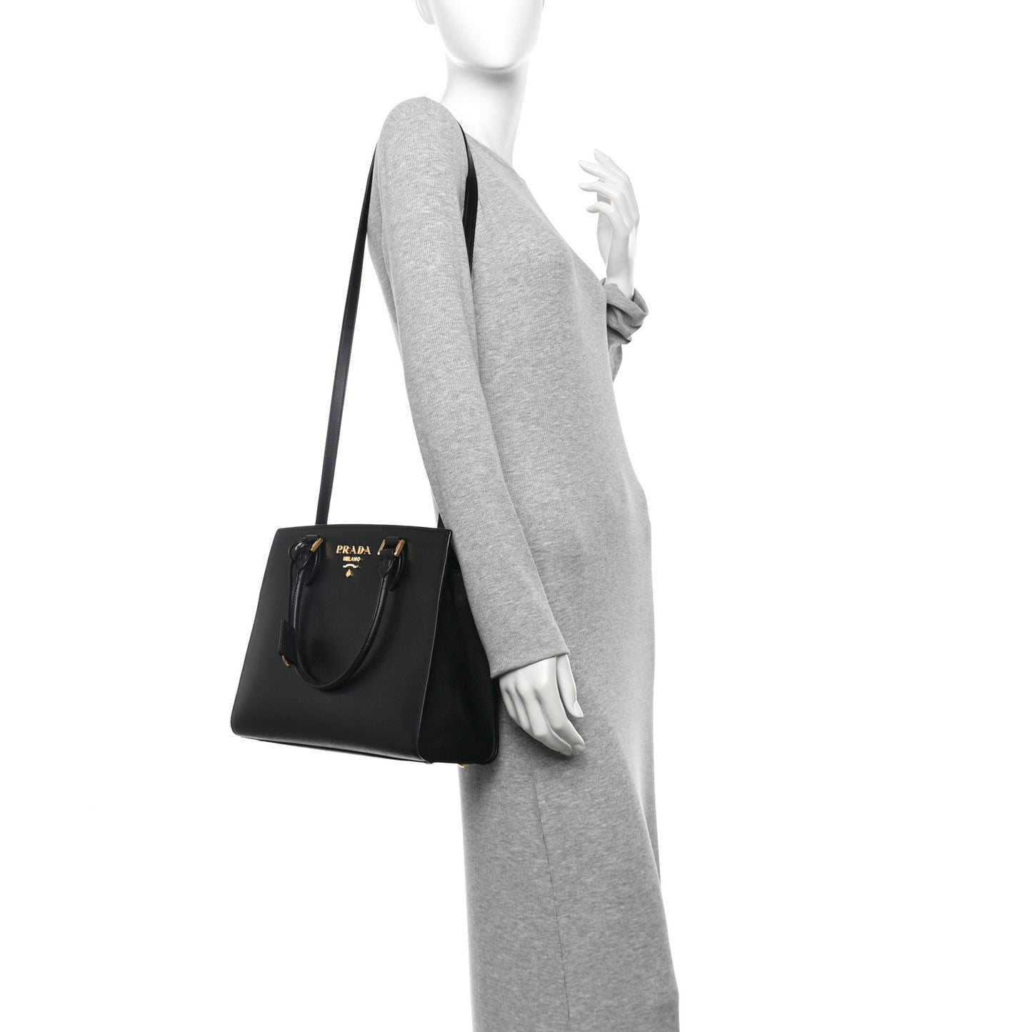 Saffiano Soft Calfskin Large Tote Black