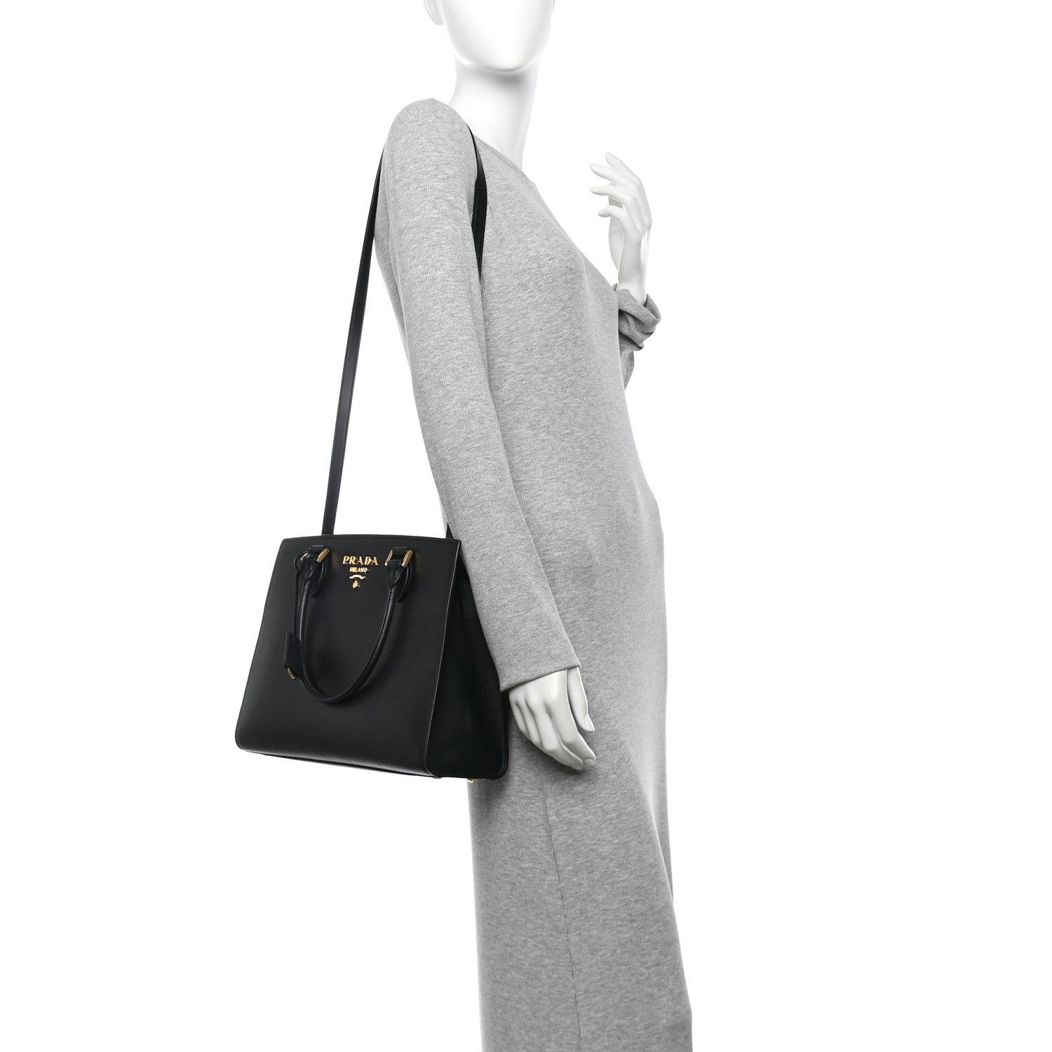 Prada Saffiano Soft Calfskin Large Tote Black 3 of 19