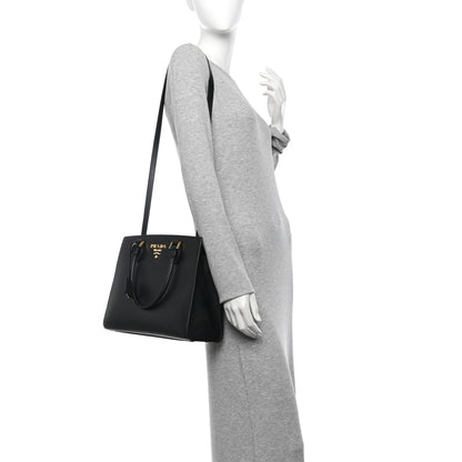Prada Saffiano Soft Calfskin Large Tote Black 3 of 19