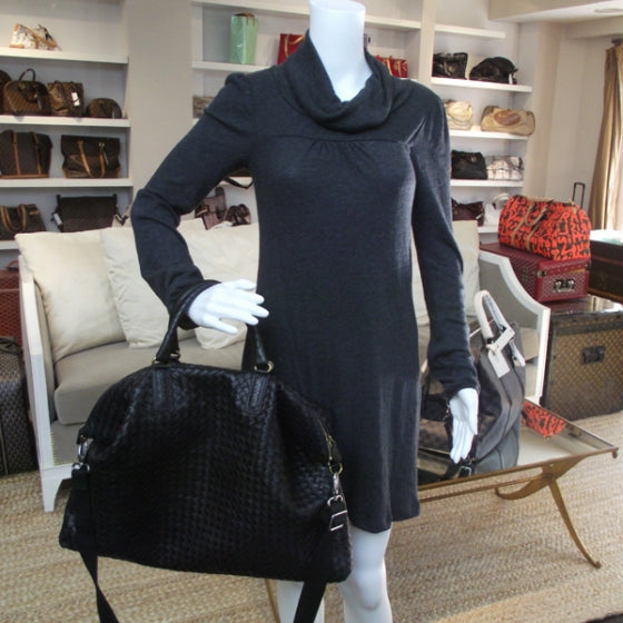 Nappa Intrecciato Convertible Bag Nero