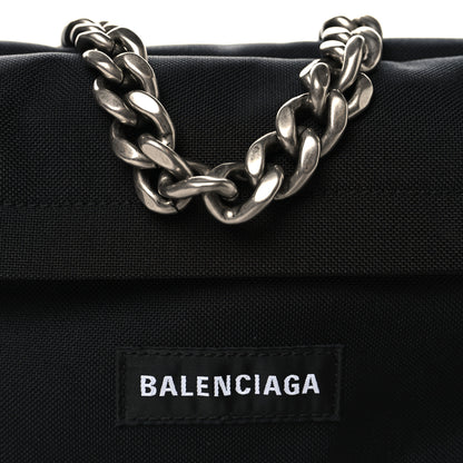 Balenciaga Recycled Sport Nylon Chain Logo Medium Raver Bag Black 8 of 10