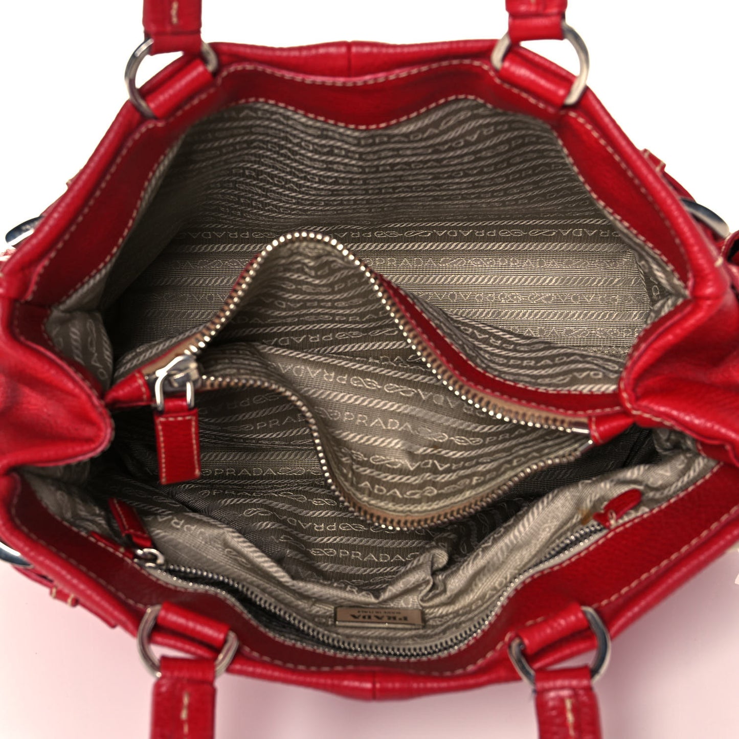 Vitello Daino Shoulder Bag Rosso