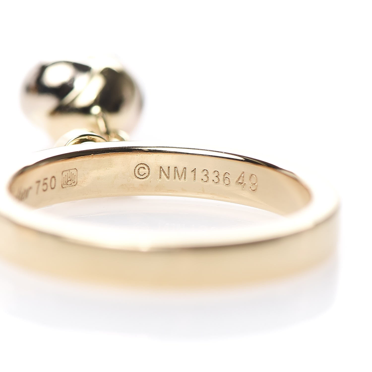 Cartier 18K Pink Yellow White Gold Diamond Trinity Knot Charm Ring 49 4.75 6 of 6