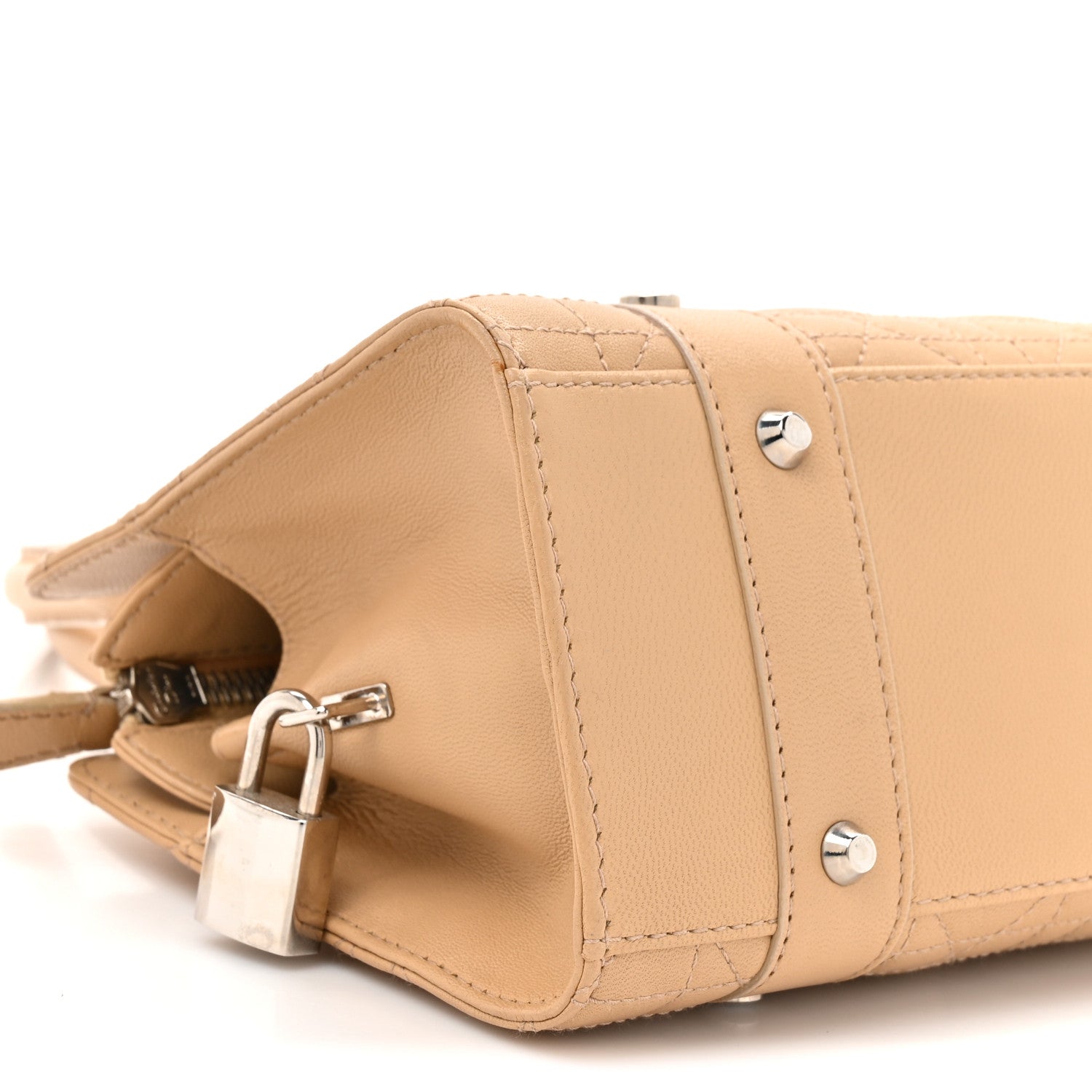 Christian Dior Lambskin Cannage Soft Lady Dior East West Beige 10 of 15