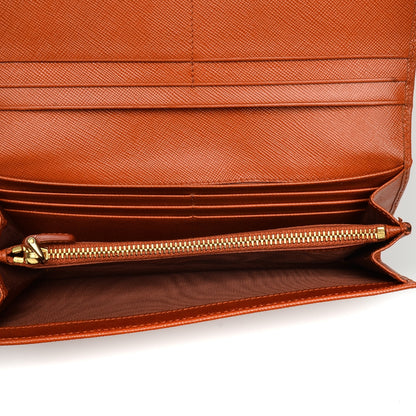 Prada Saffiano Bow Continental Wallet Papaya 5 of 12