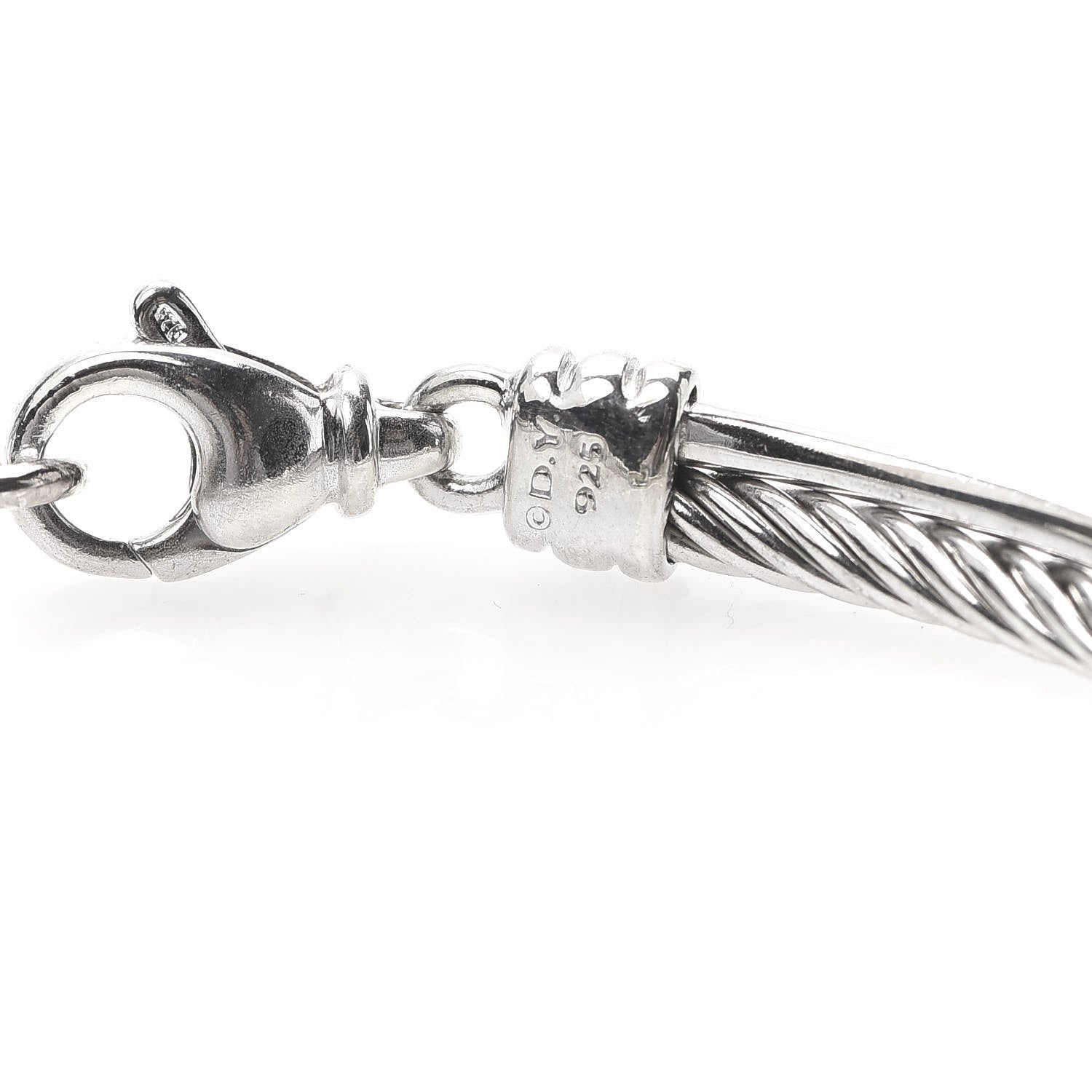 David Yurman Sterling Silver Diamond 3mm Crossover Bracelet 4 of 5