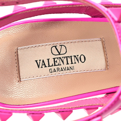Valentino Garavani Patent Lacquer Monochrome Rockstud Ankle Strap 100mm Pumps 39.5 Pink PP 8 of 11