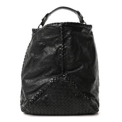 Bottega Veneta Grained Lambskin Intrecciato Large Shoulder Bag Black 1 of 9