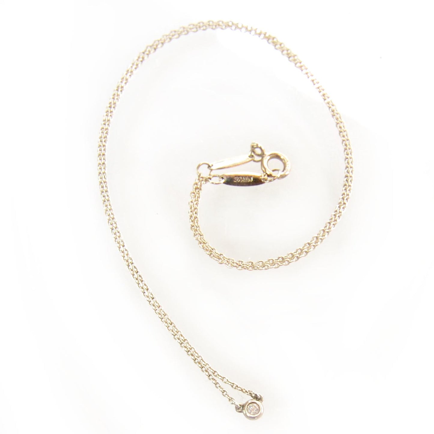 Sterling Silver Diamond .03ct Elsa Peretti Diamonds by the Yard Pendant Necklace