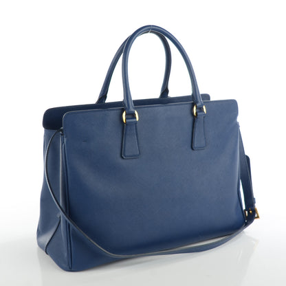 Prada Saffiano Lux Large Top Handle Open Tote Bluette 3 of 8