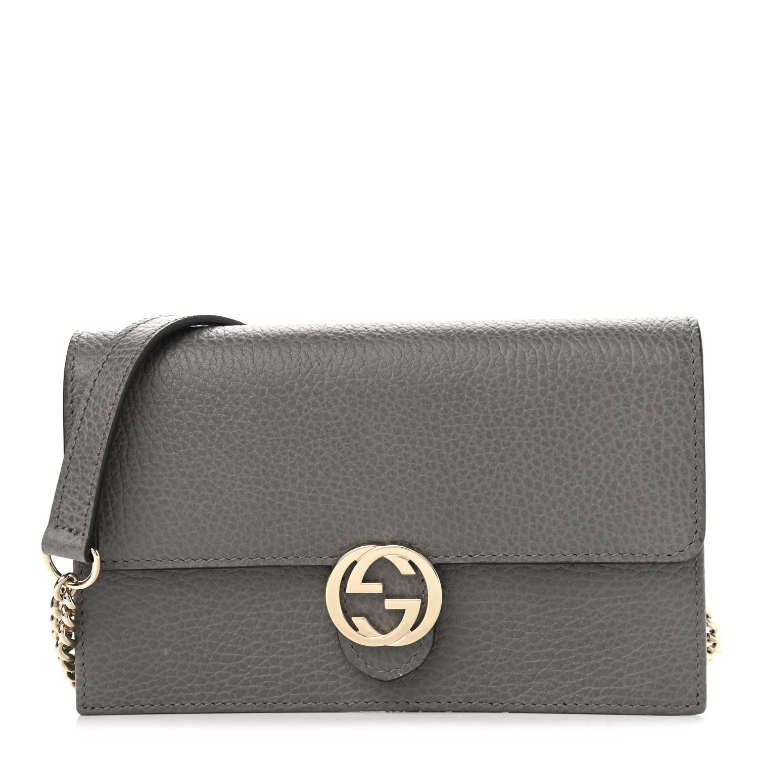 Gucci Dollar Calfskin Interlocking G Chain Wallet Loess 1 of 9