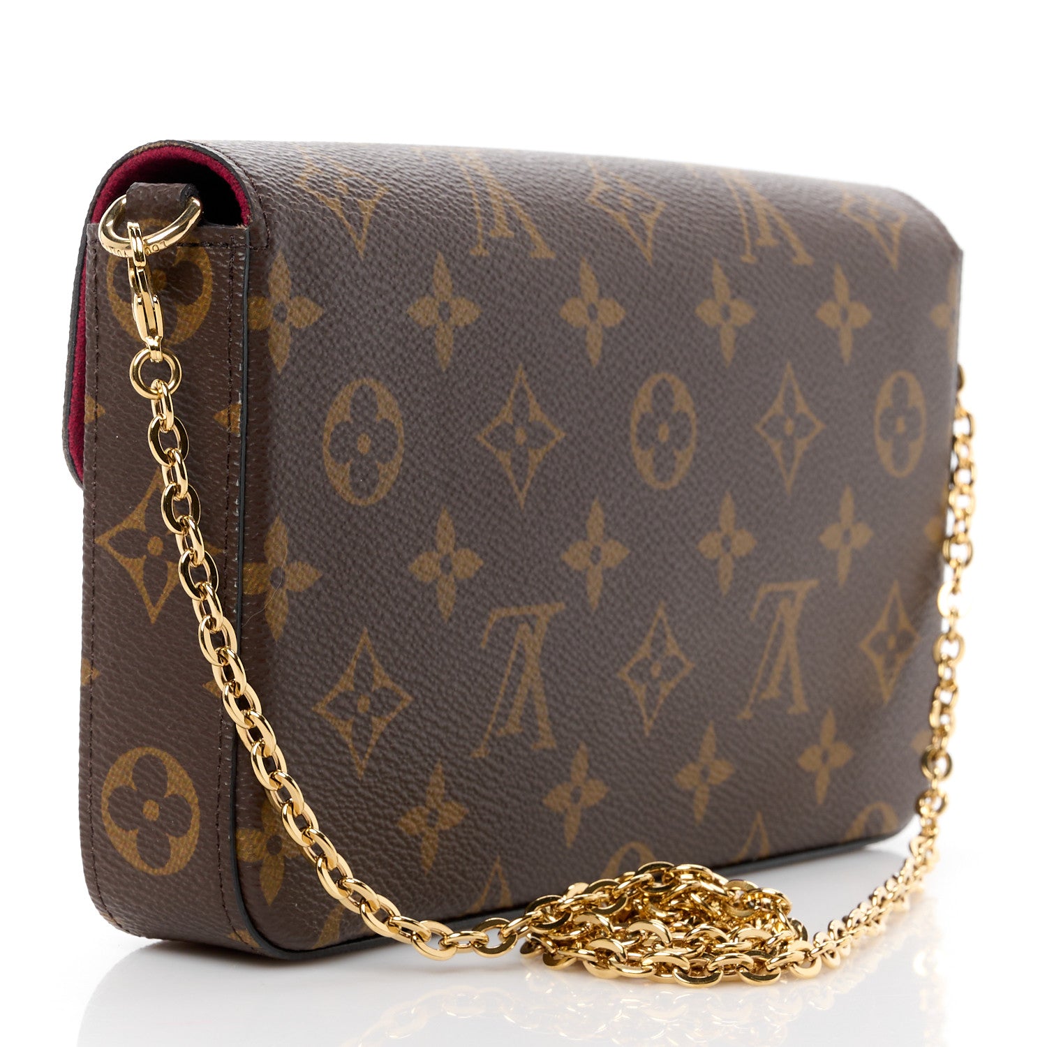 Louis Vuitton Monogram Pochette Felicie Chain Wallet Fuchsia 4 of 17