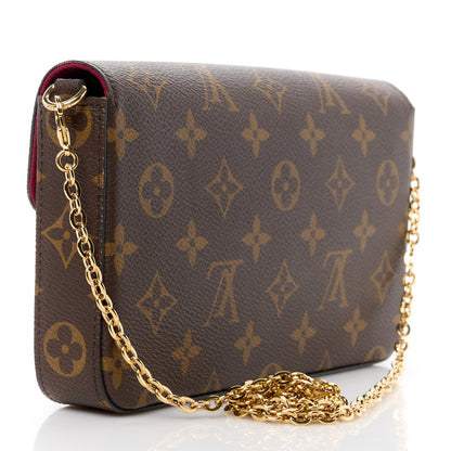 Louis Vuitton Monogram Pochette Felicie Chain Wallet Fuchsia 4 of 17