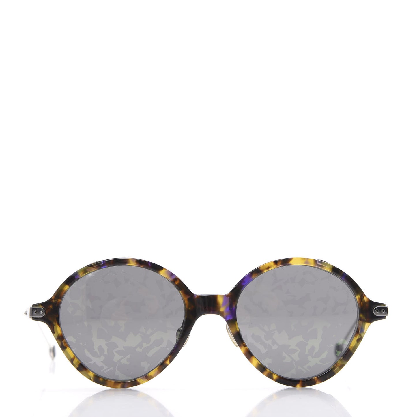 Acetate Leaf Print Umbrage Round Sunglasses Green Foliage