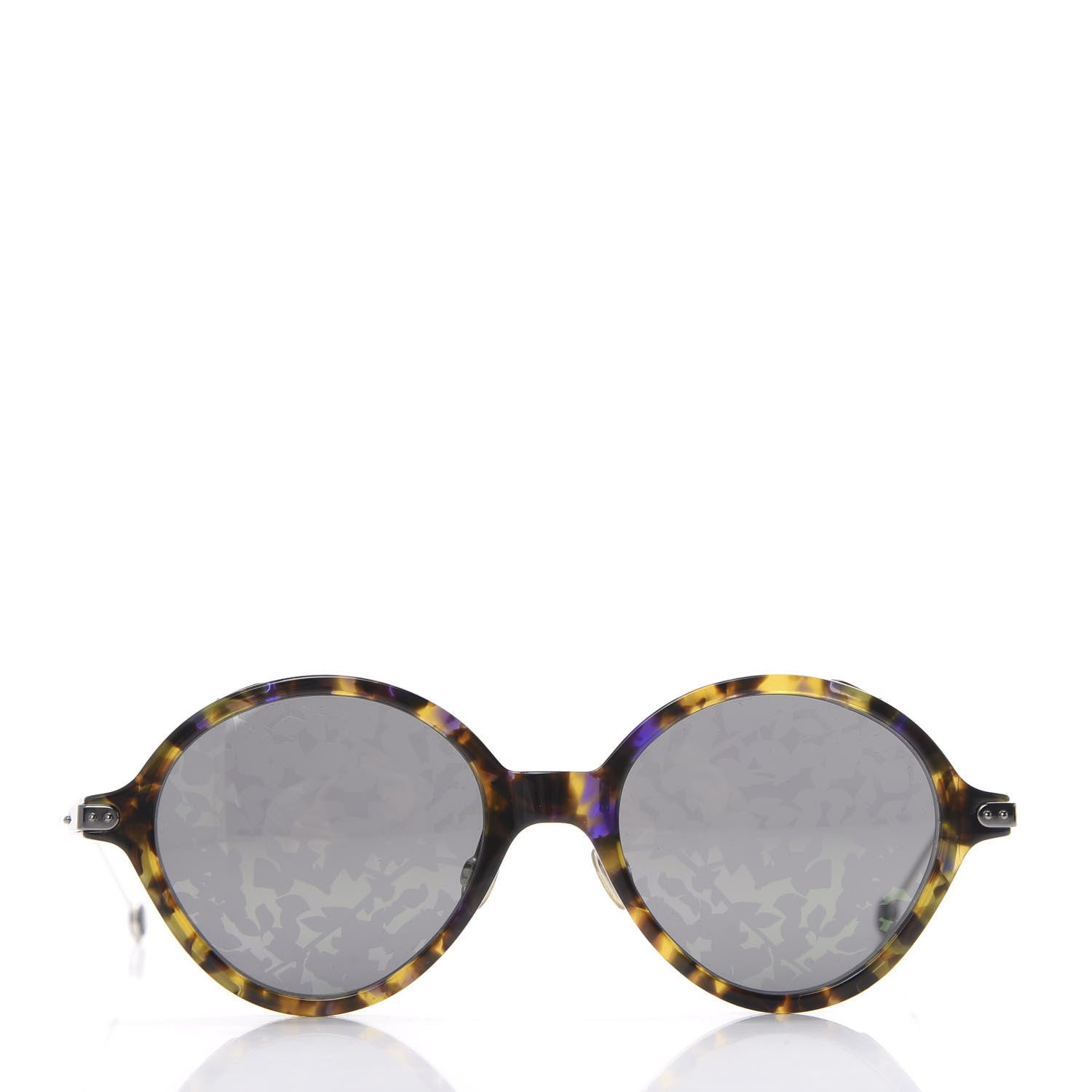 Christian Dior Acetate Leaf Print Umbrage Round Sunglasses Green Foliage 2 of 7