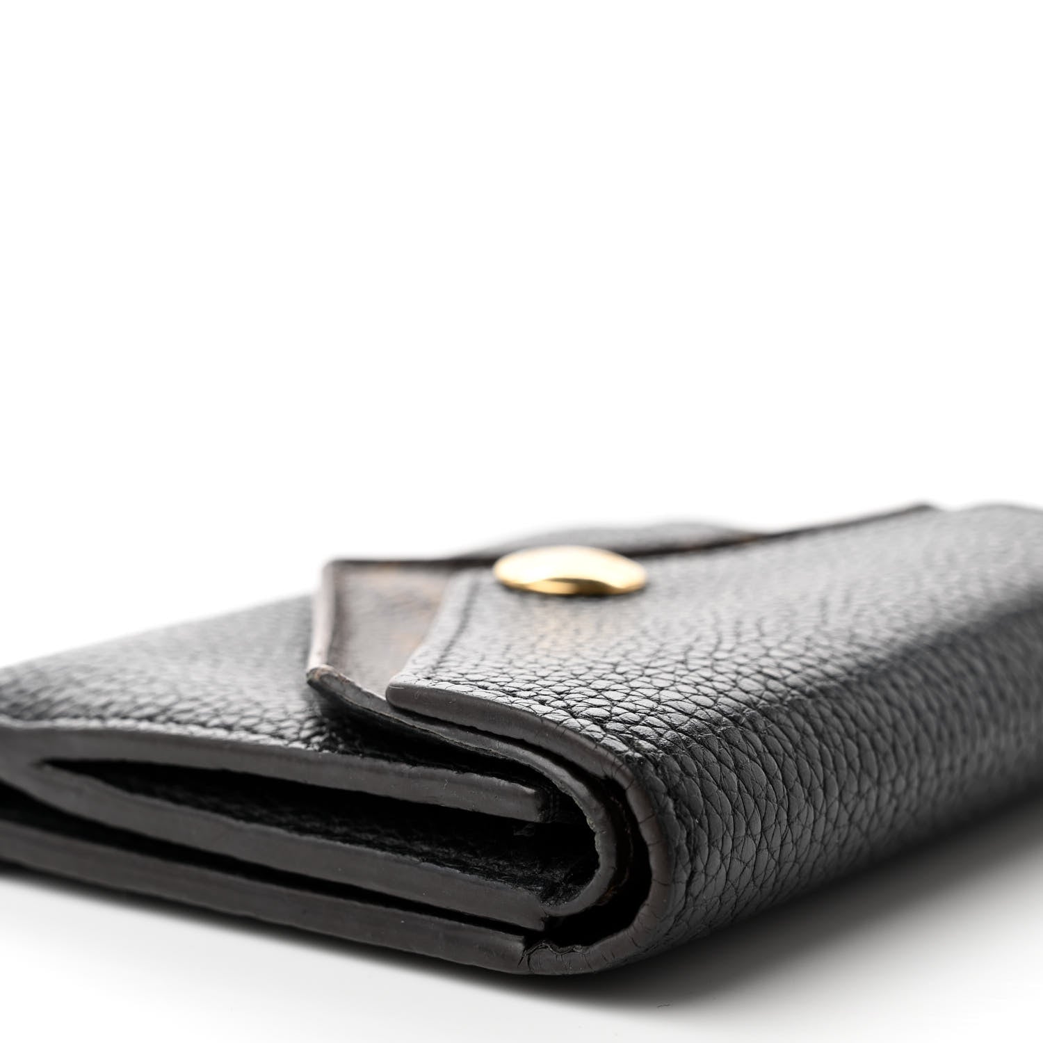 Louis Vuitton Grained Calfskin Monogram Double V Compact Wallet Black 10 of 11