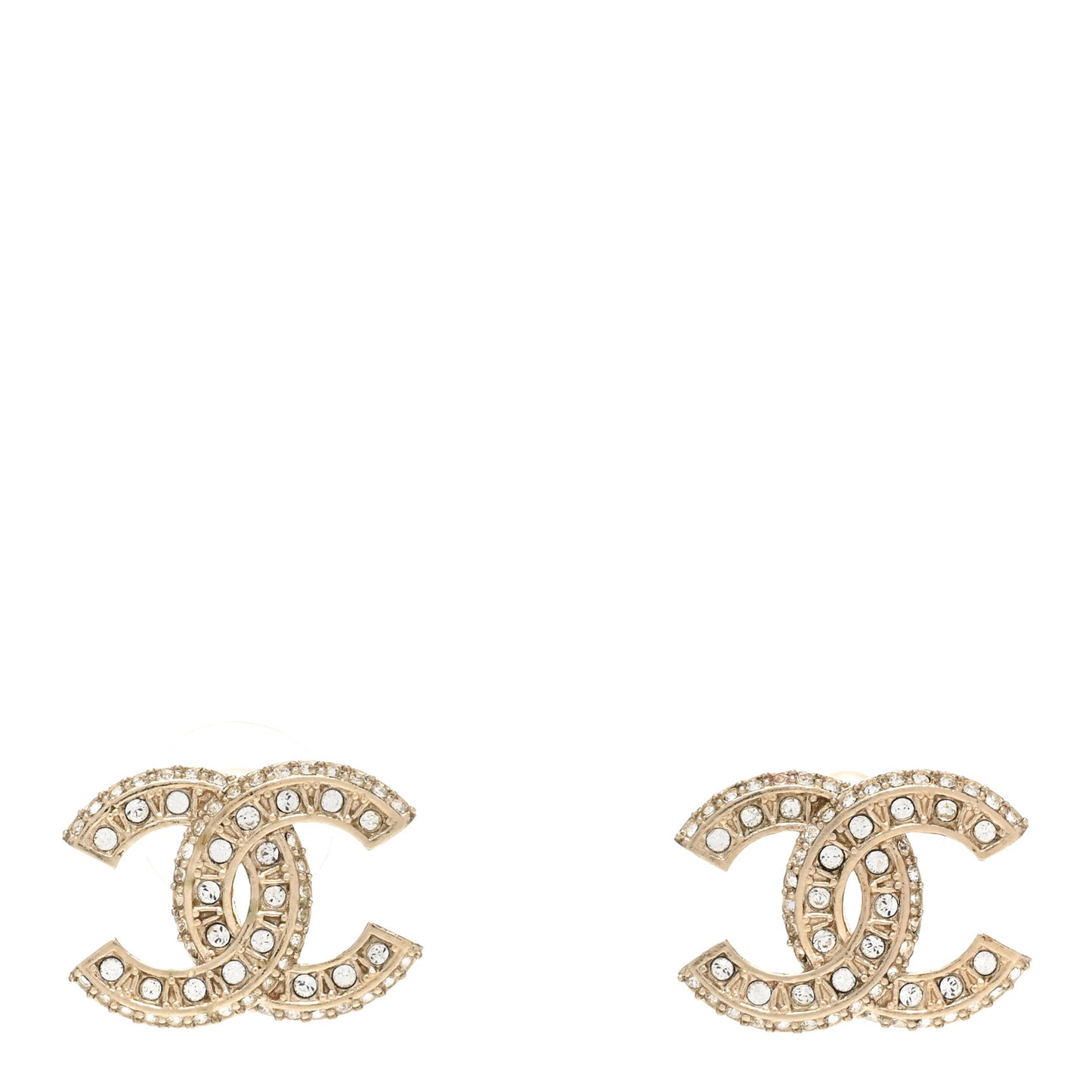 Crystal Timeless CC Earrings Light Gold