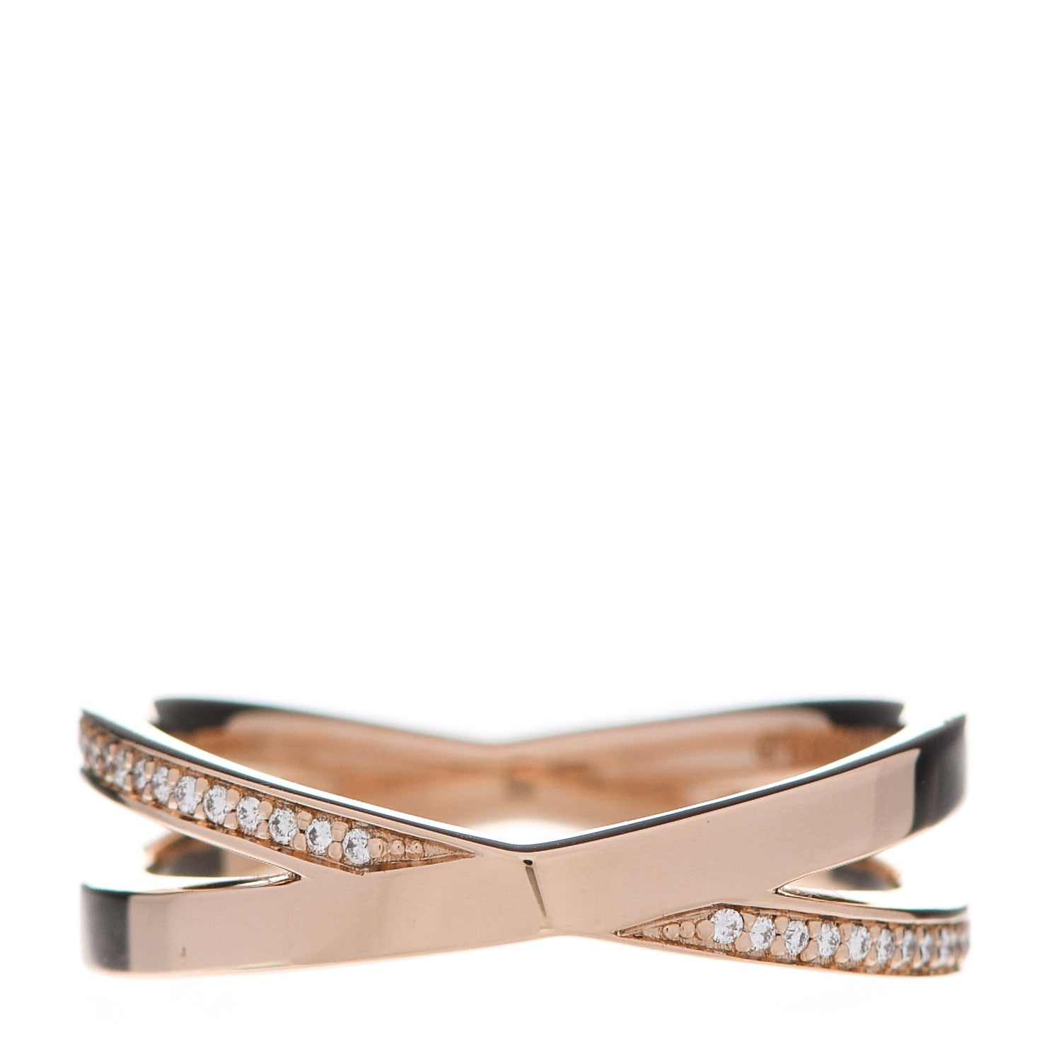 Tiffany 18K Rose Gold Diamond Atlas X Narrow Ring 57 8 1 of 5