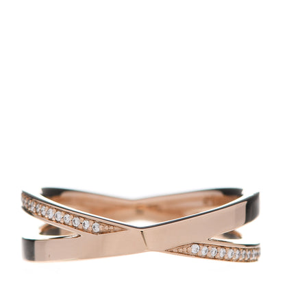 Tiffany 18K Rose Gold Diamond Atlas X Narrow Ring 57 8 1 of 5