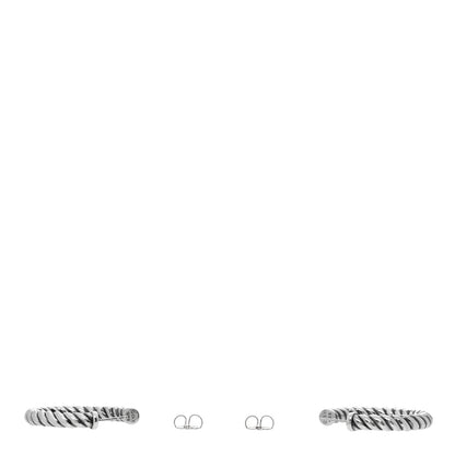 David Yurman Sterling Silver 40mm Sculpted Cable Hoop Earrings 3 of 4