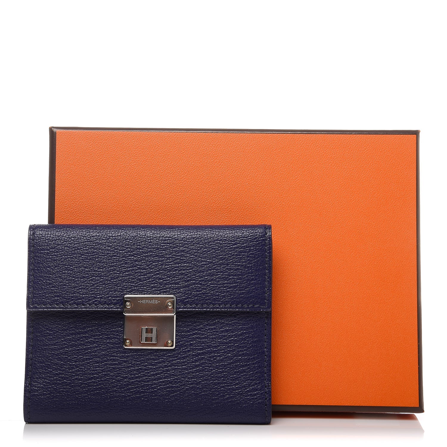 Hermes Chevre Mysore Mini Clic Card Holder Bleu Encre 11 of 11