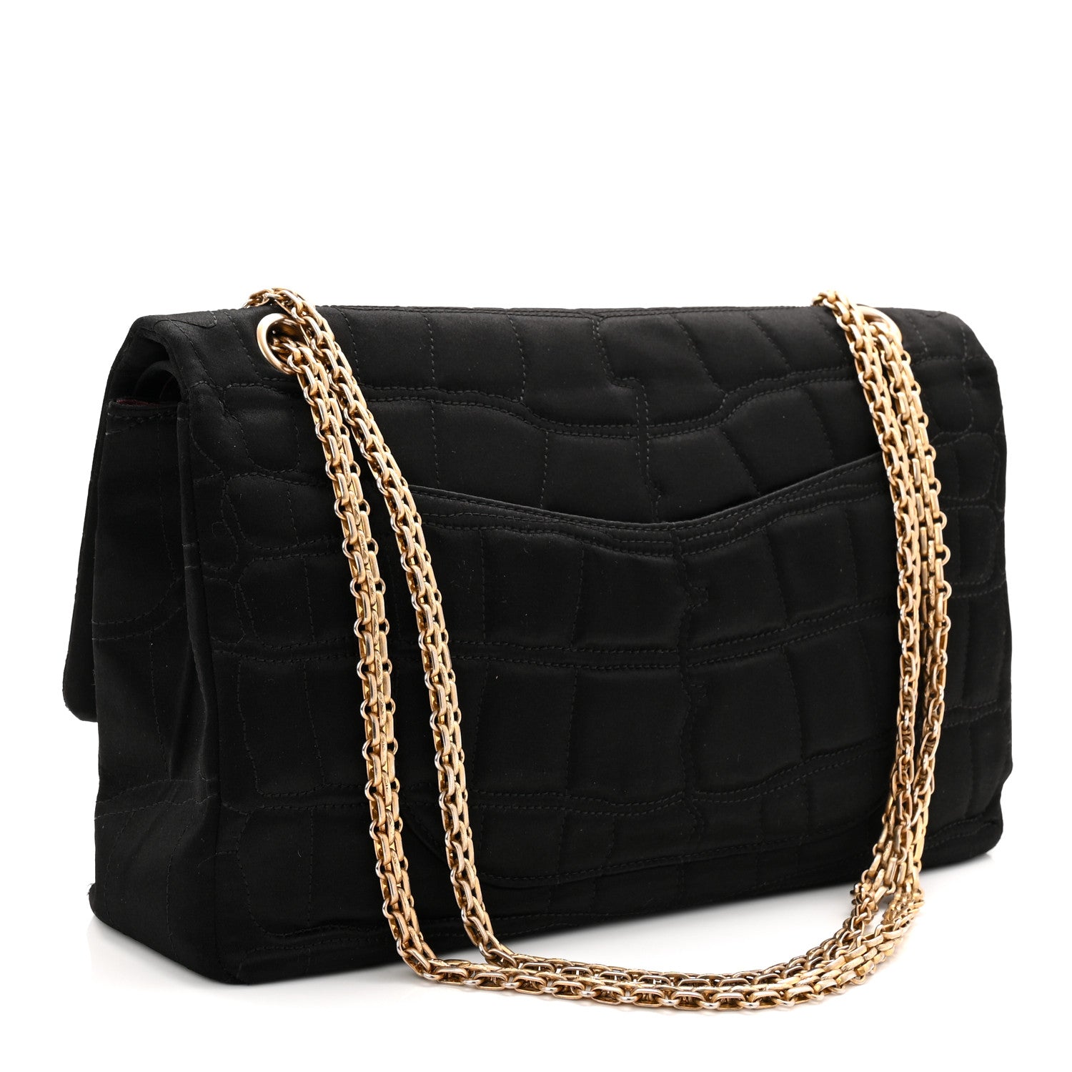Chanel Satin Coco's Croc 2.55 Reissue 227 Flap Black 3 of 10