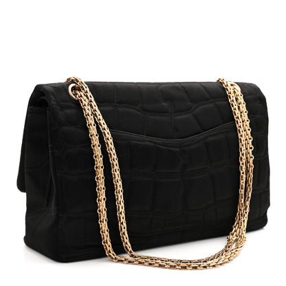 Chanel Satin Coco's Croc 2.55 Reissue 227 Flap Black 3 of 10