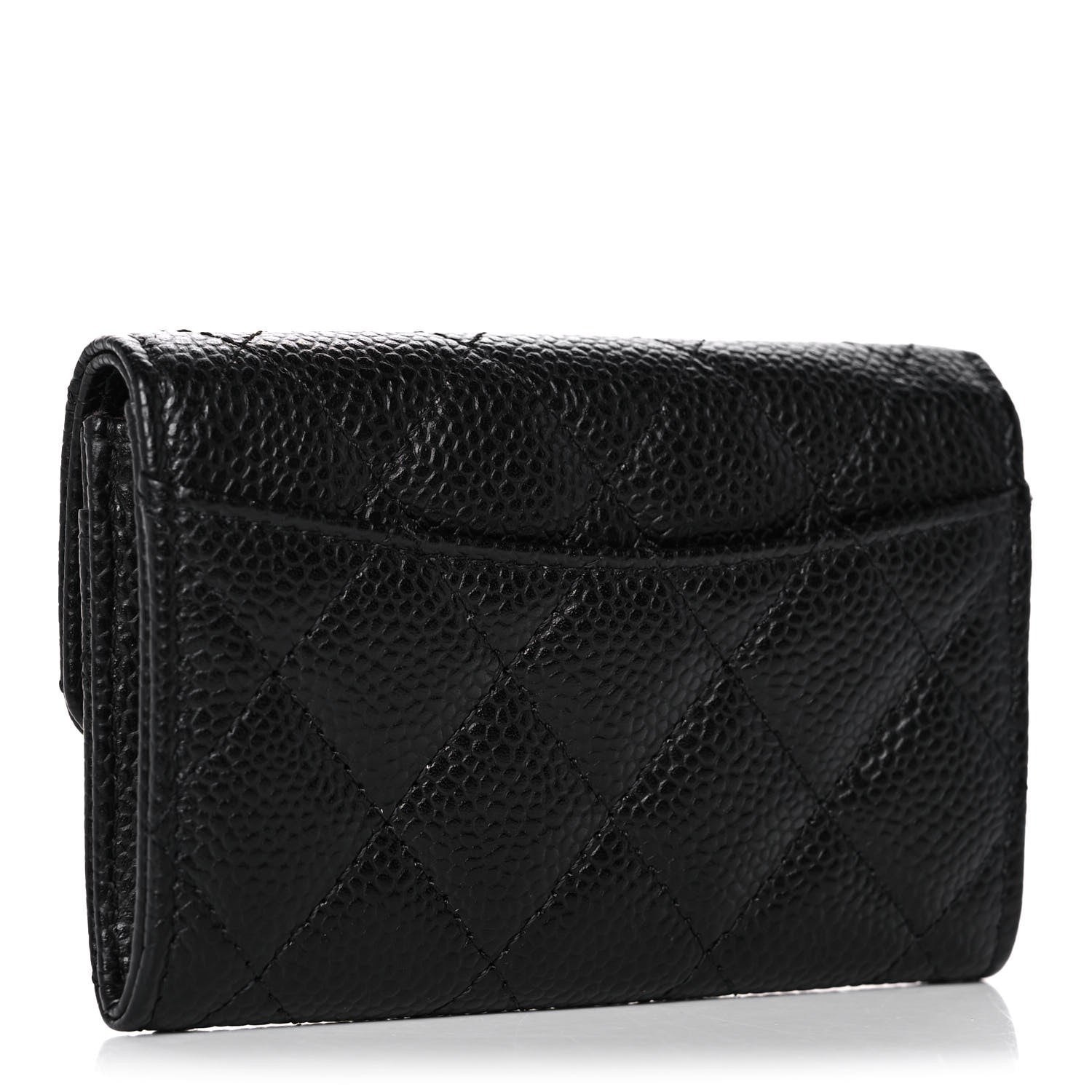 Chanel Caviar Quilted Flap Card Holder Wallet Black 3 of 11