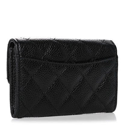 Chanel Caviar Quilted Flap Card Holder Wallet Black 3 of 11
