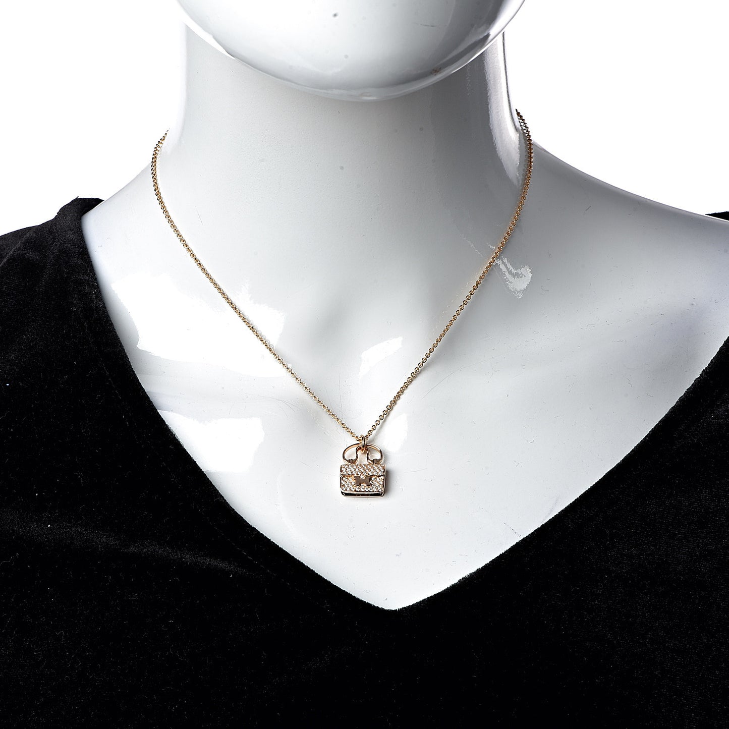 18K Rose Gold Diamond Constance Amulette Pendant Necklace