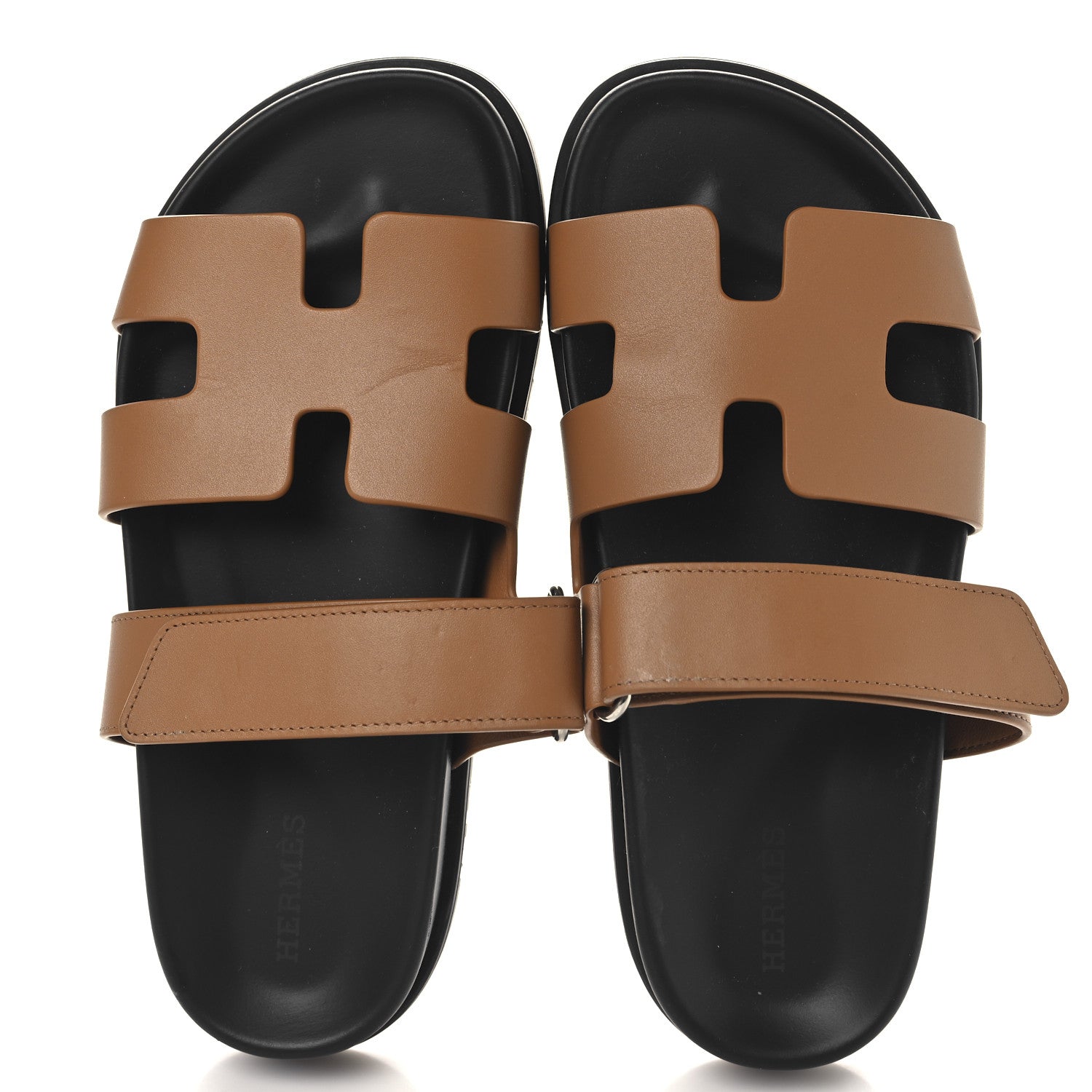 Hermes Calfskin Womens Chypre Sandals 36.5 Naturel 2 of 10