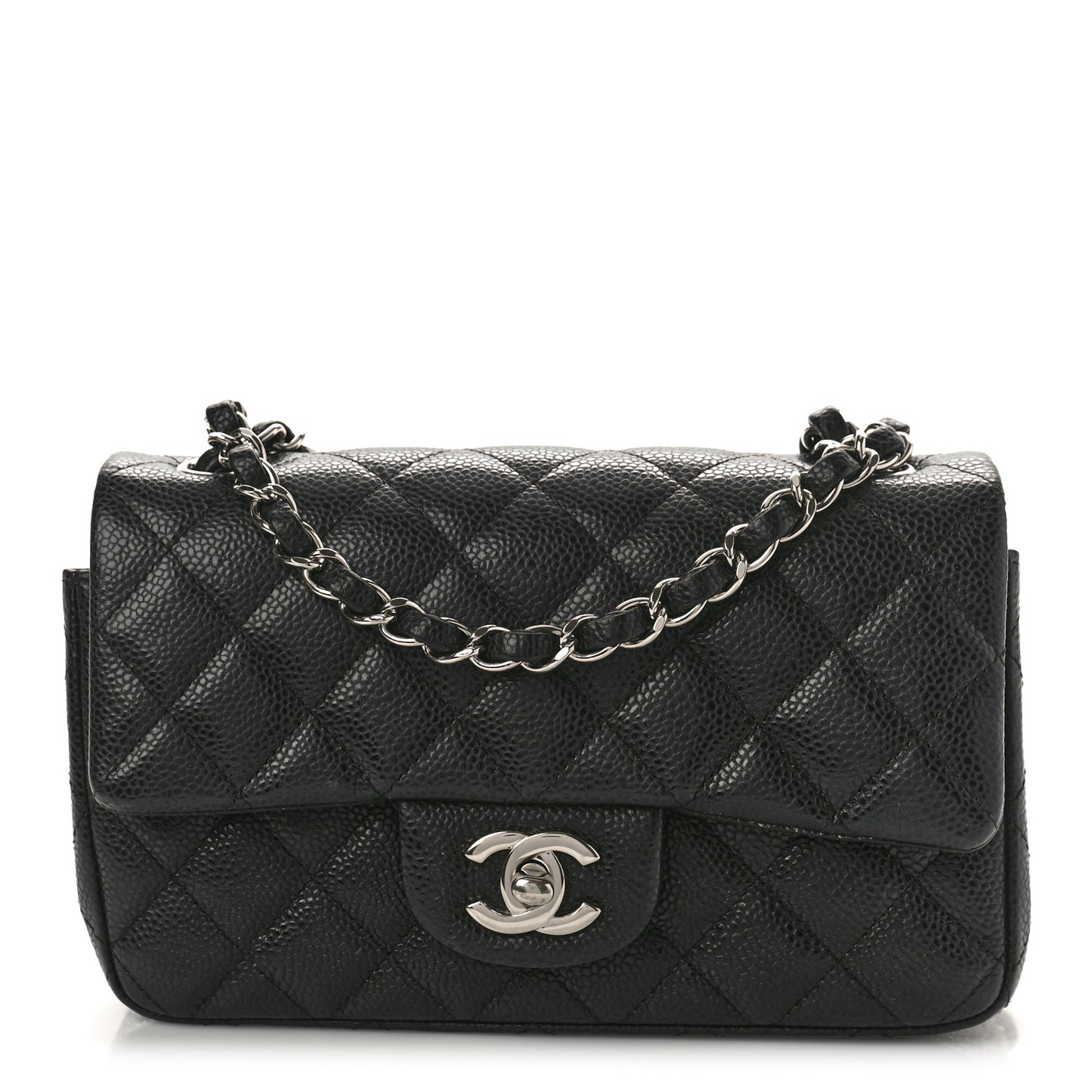 Caviar Quilted Mini Rectangular Flap Black