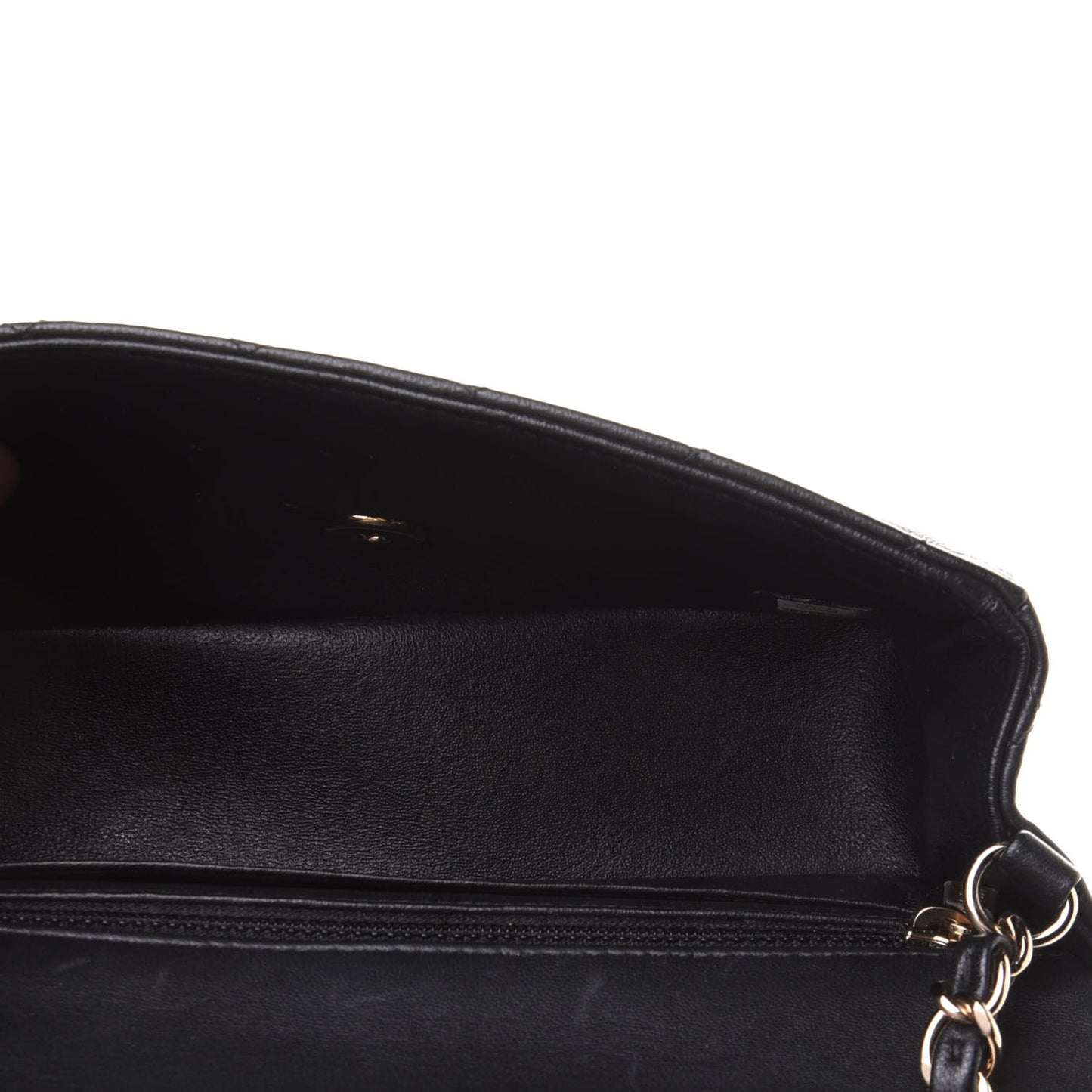 Lambskin Quilted Mini Rectangular Flap Black
