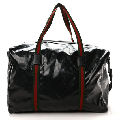 Gucci Crystal Monogram Web Large Duffle Bag Black 1 of 9