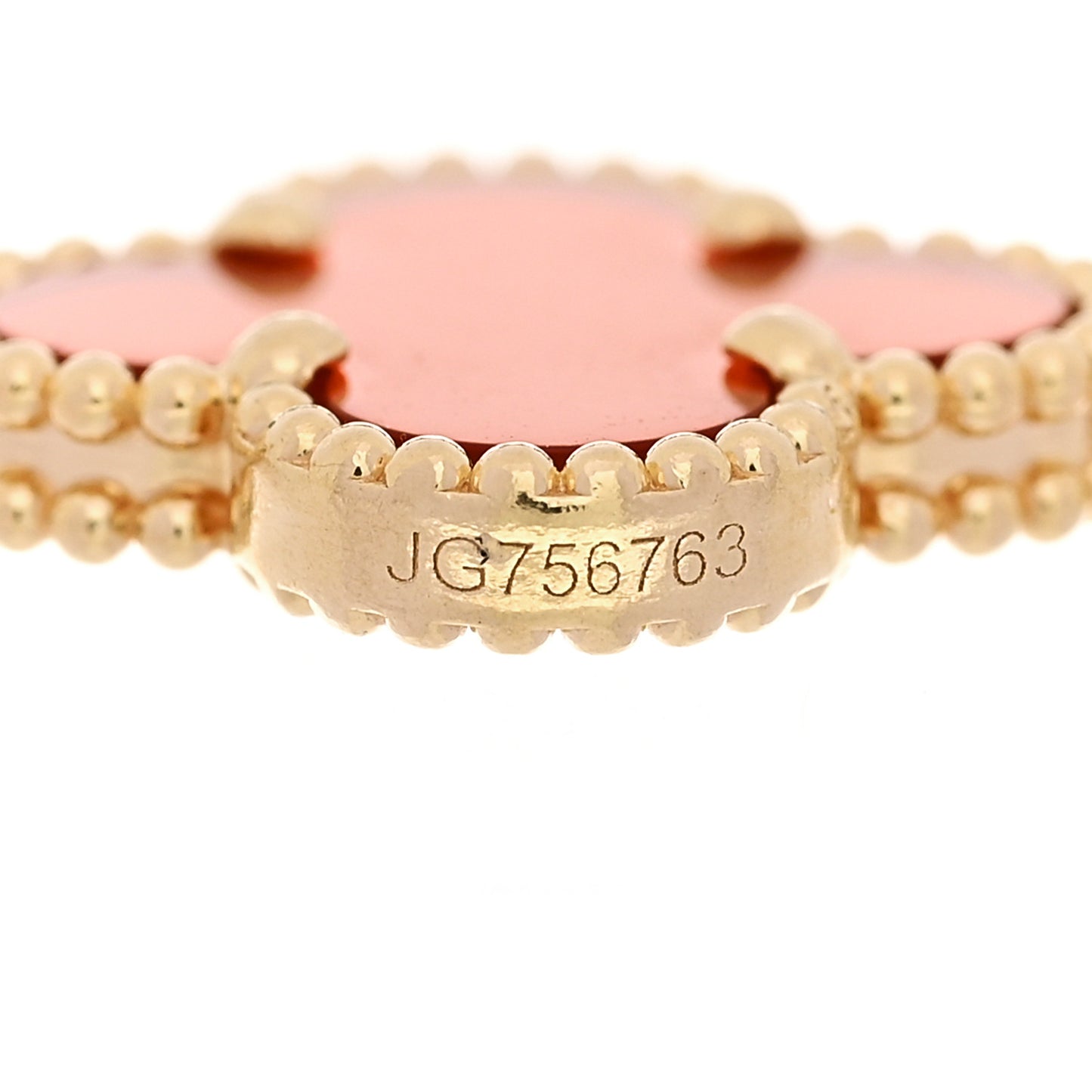 18K Yellow Gold Carnelian 5 Motifs Vintage Alhambra Bracelet