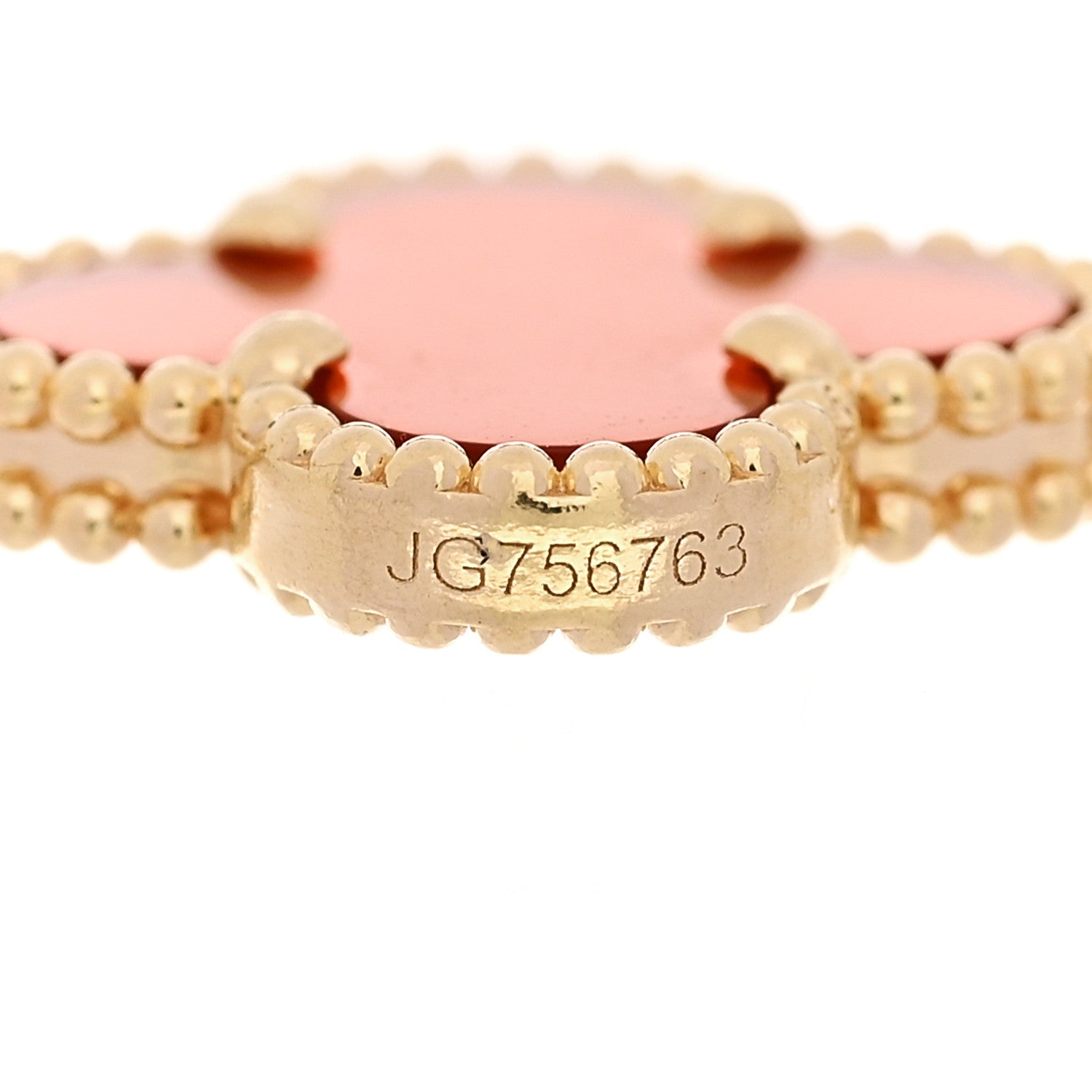 Van Cleef & Arpels 18K Yellow Gold Carnelian 5 Motifs Vintage Alhambra Bracelet 4 of 4