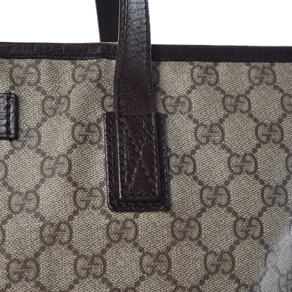 Gucci GG Supreme Monogram Medium Zippered Shopping Tote Dark Brown 10 of 20