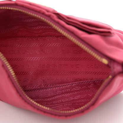 Prada Tessuto Nylon Bow Shoulder Bag Begonia 5 of 12